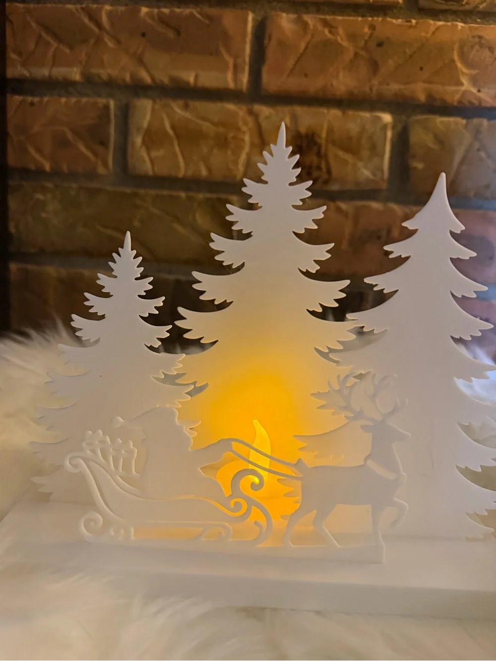 Hand Crafted 3D Printed White LED Forest Scene Holiday Décor NWOT
